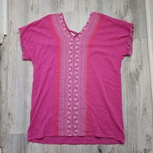 Jade Melody Tam Embroidered Fringe Boho Swim Cotton Cover Up